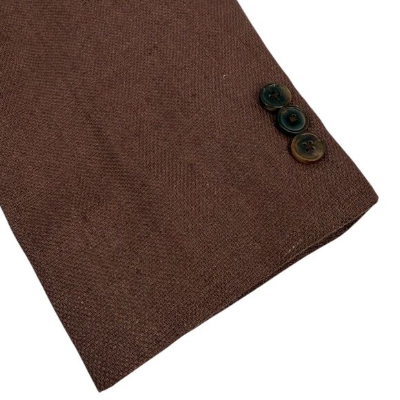 NEW Studiosuits Men's Italian Prato Brown Dobby Linen Jacket Blazer Size 42 - Picture 4 of 12